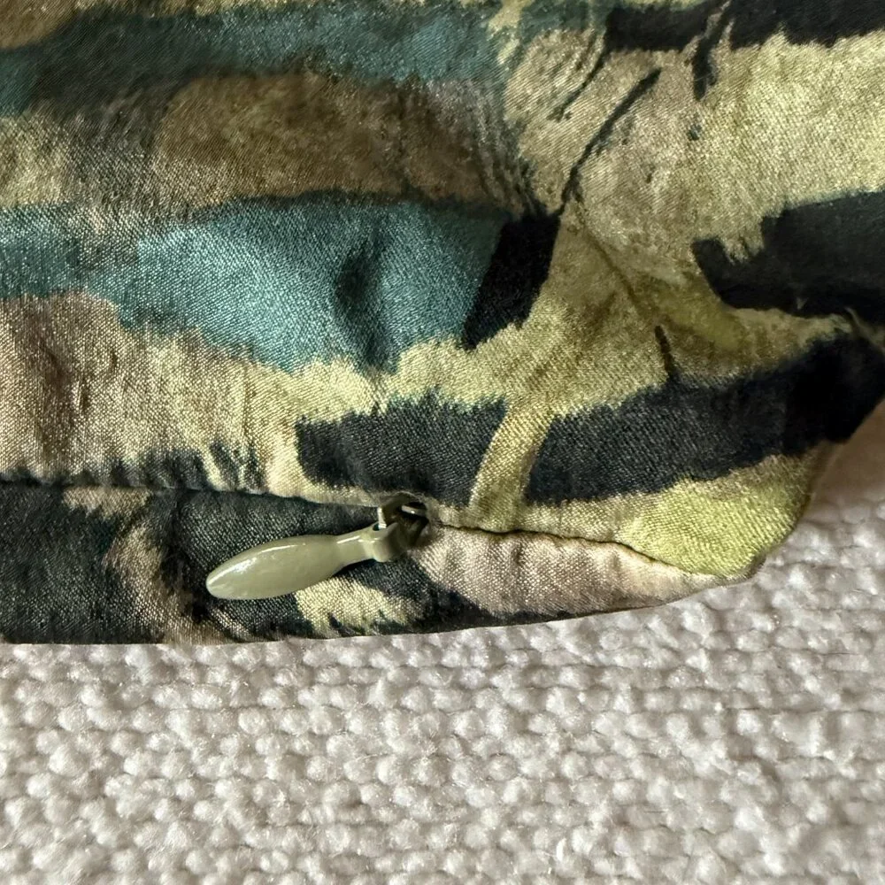 West Elm Decorative Pillow Cover – 19” Modern Abstract Pattern in Teal & Neutral